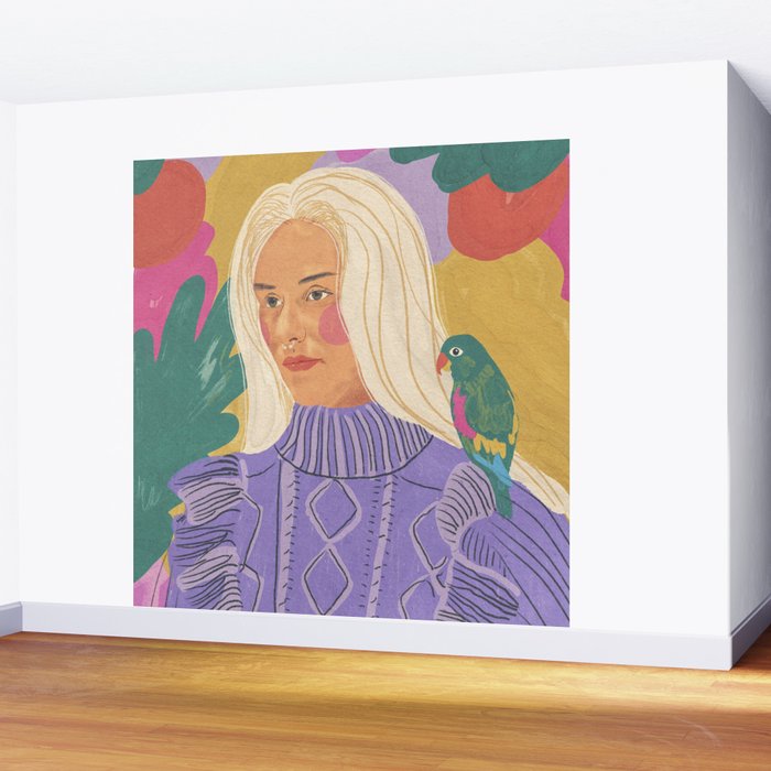 Parrot owner portrait Wall Mural Gallery Image 2