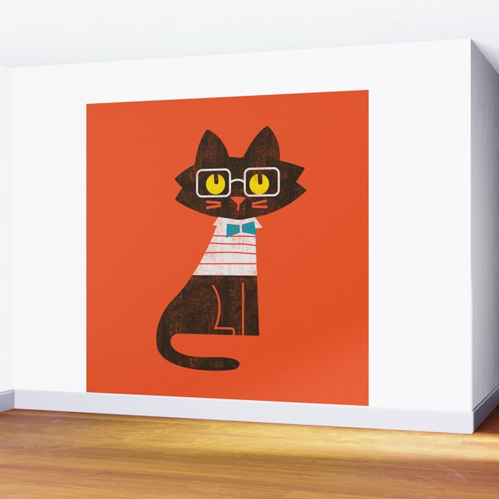 Fitz - Preppy cat Wall Mural Gallery Image 2