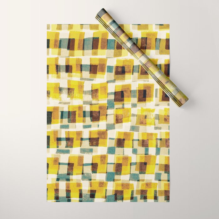 Abstract Linocut Pattern #10 Wrapping Paper Gallery Image 1