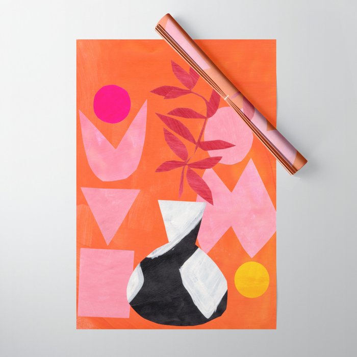 Two Sun Sunset Tribal Vase Wrapping Paper Gallery Image 1