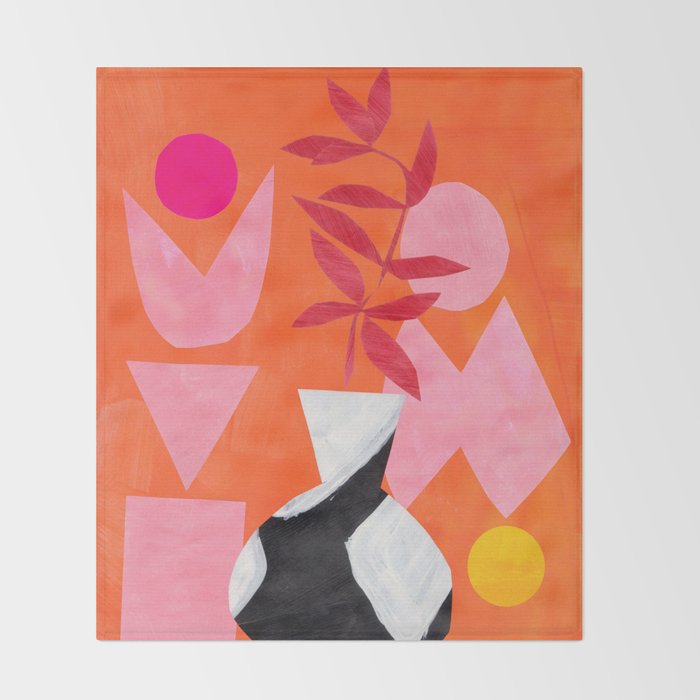 Two Sun Sunset Tribal Vase Throw Blanket Gallery Image 2
