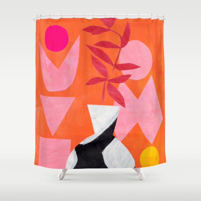 Two Sun Sunset Tribal Vase Shower Curtain Gallery Image 1