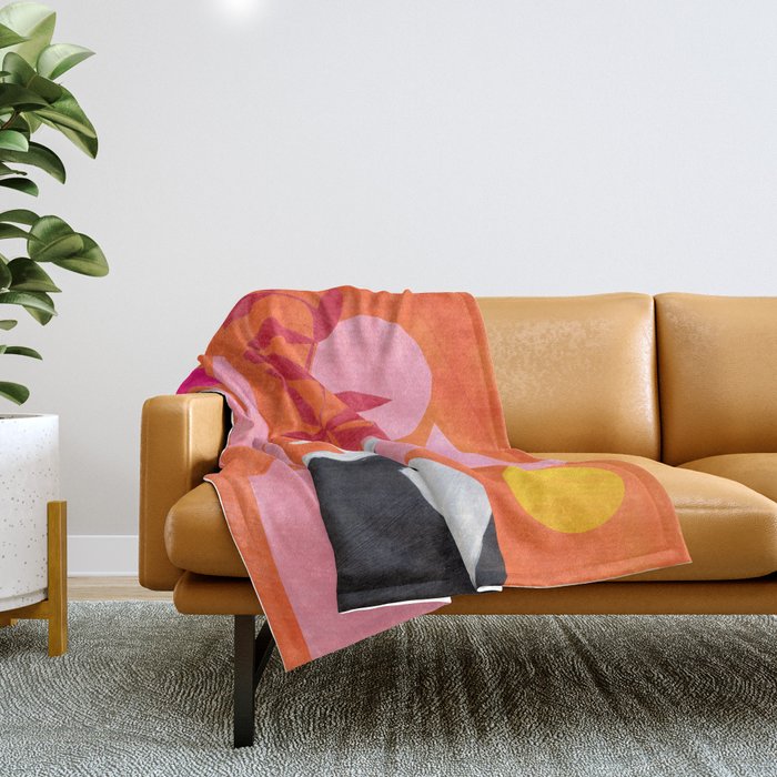 Two Sun Sunset Tribal Vase Throw Blanket Gallery Image 1