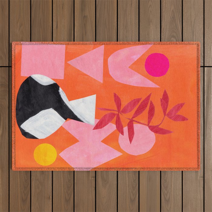 Two Sun Sunset Tribal Vase Outdoor Rug Gallery Image 1