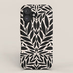 Black and White Folk Leaves  iPhone Case Gallery Image 1