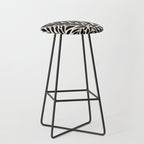 Black and White Folk Leaves  Stool Gallery Image 1