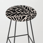 Black and White Folk Leaves  Stool Gallery Image 2