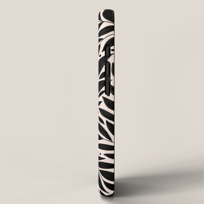 Black and White Folk Leaves  iPhone Case Gallery Image 2