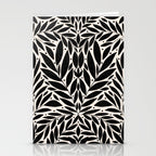 Black and White Folk Leaves  Stationery Card Gallery Image 2