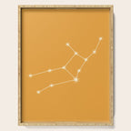 Virgo Zodiac Star Constellation Line Art Peach Orange Serving Tray Gallery Image 1