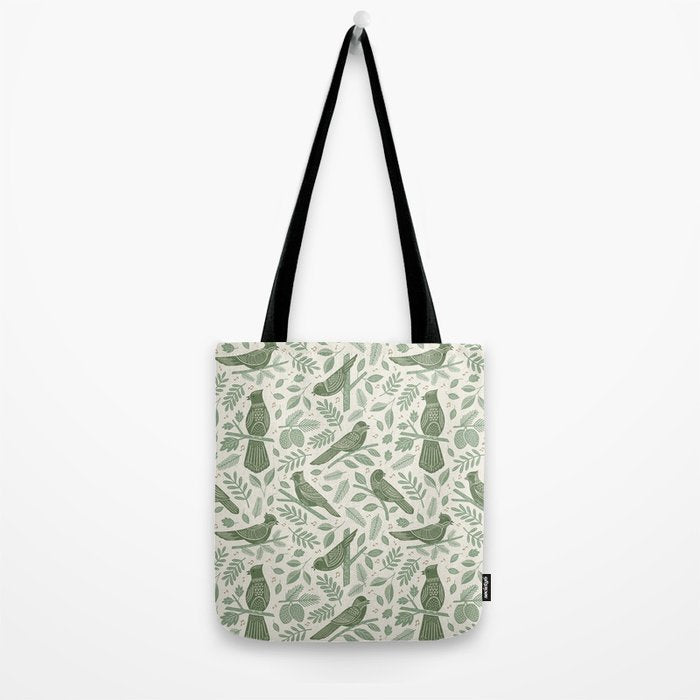 Song Birds - Green Tote Bag Gallery Image 2