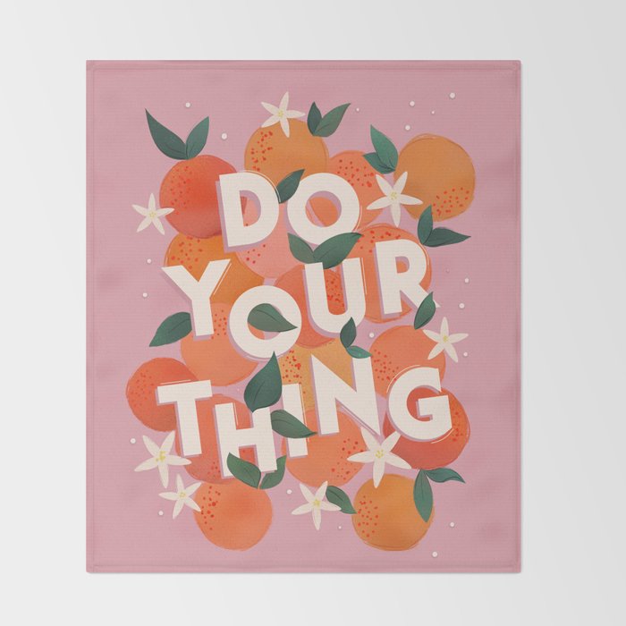 Do Your Thing - Summer Oranges  Throw Blanket Gallery Image 2