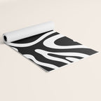 Modern Retro Liquid Swirl Abstract Pattern in Black and White Yoga Mat Gallery Image 2