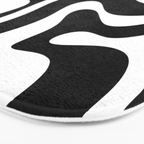 Modern Retro Liquid Swirl Abstract Pattern in Black and White Bath Mat Gallery Image 3