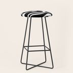 Modern Retro Liquid Swirl Abstract Pattern in Black and White Stool Gallery Image 1