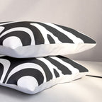 Modern Retro Liquid Swirl Abstract Pattern in Black and White Pillow Sham Gallery Image 3