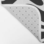 Modern Retro Liquid Swirl Abstract Pattern in Black and White Bath Mat Gallery Image 2