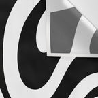Modern Retro Liquid Swirl Abstract Pattern in Black and White Wall Tapestry Gallery Image 3