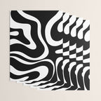 Modern Retro Liquid Swirl Abstract Pattern in Black and White Wrapping Paper Gallery Image 3