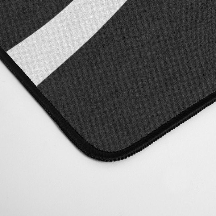 Modern Retro Liquid Swirl Abstract Pattern in Black and White Desk Mat Gallery Image 4