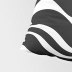 Modern Retro Liquid Swirl Abstract Pattern in Black and White Pillow Sham Gallery Image 4