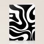 Modern Retro Liquid Swirl Abstract Pattern in Black and White Stationery Card Gallery Image 2