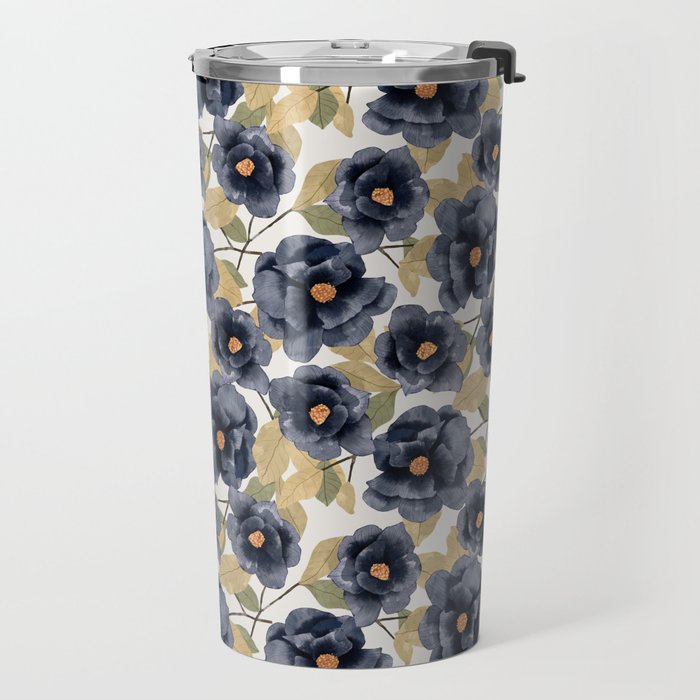 Blue watercolor roses Travel Mug Gallery Image 2
