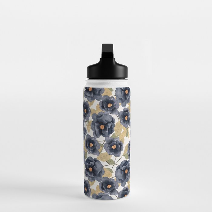 Blue watercolor roses Water Bottle Gallery Image 3