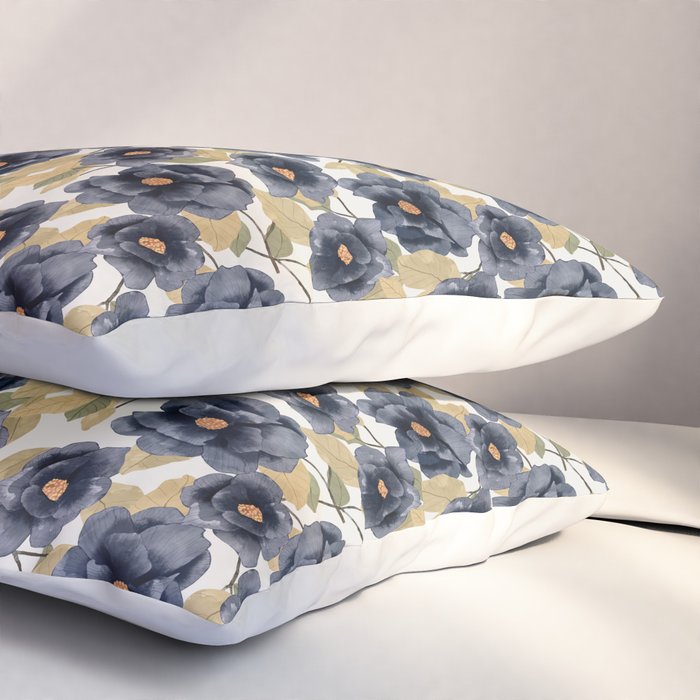 Blue watercolor roses Pillow Sham Gallery Image 3