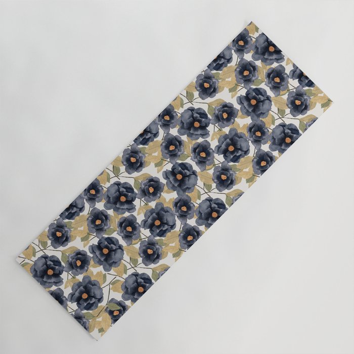 Blue watercolor roses Yoga Mat Gallery Image 1