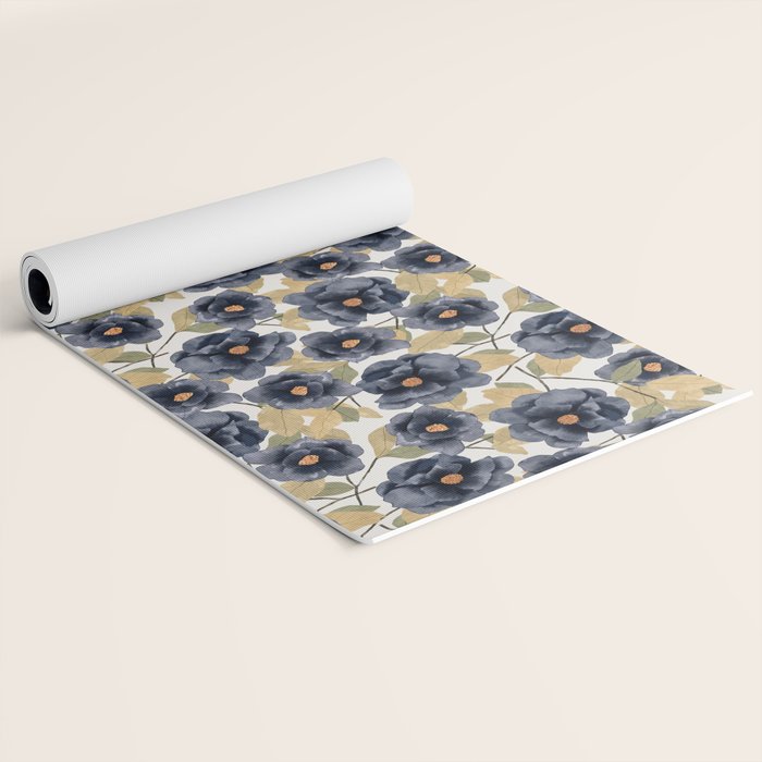 Blue watercolor roses Yoga Mat Gallery Image 2