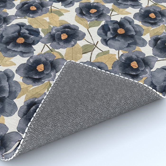 Blue watercolor roses Rug Gallery Image 4