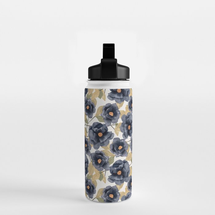 Blue watercolor roses Water Bottle Gallery Image 2