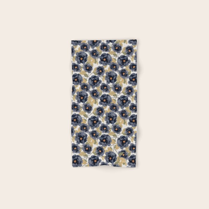 Blue watercolor roses Bath Towel Gallery Image 1