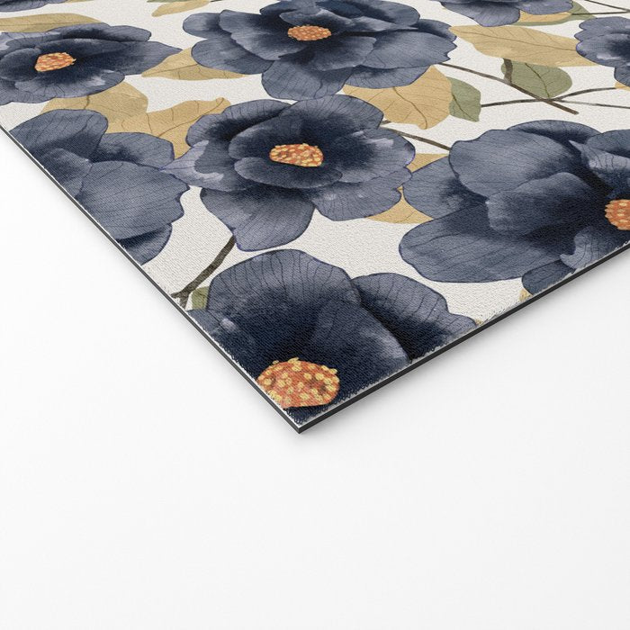 Blue watercolor roses Welcome Mat Gallery Image 2