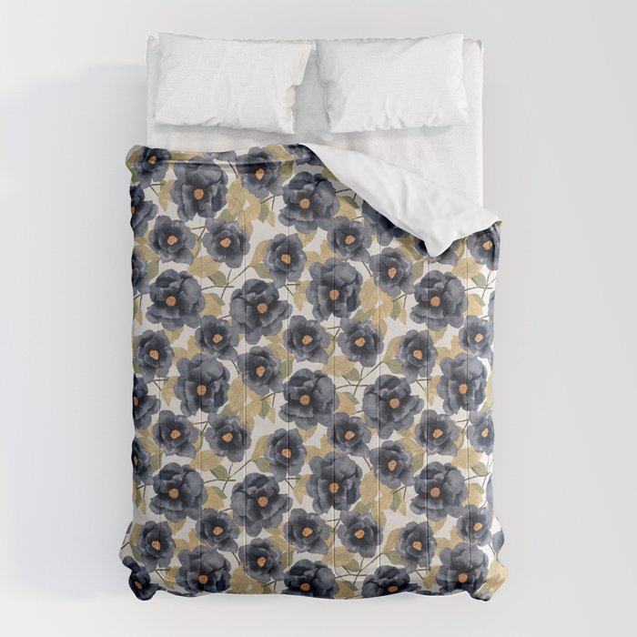 Blue watercolor roses Comforter Gallery Image 6