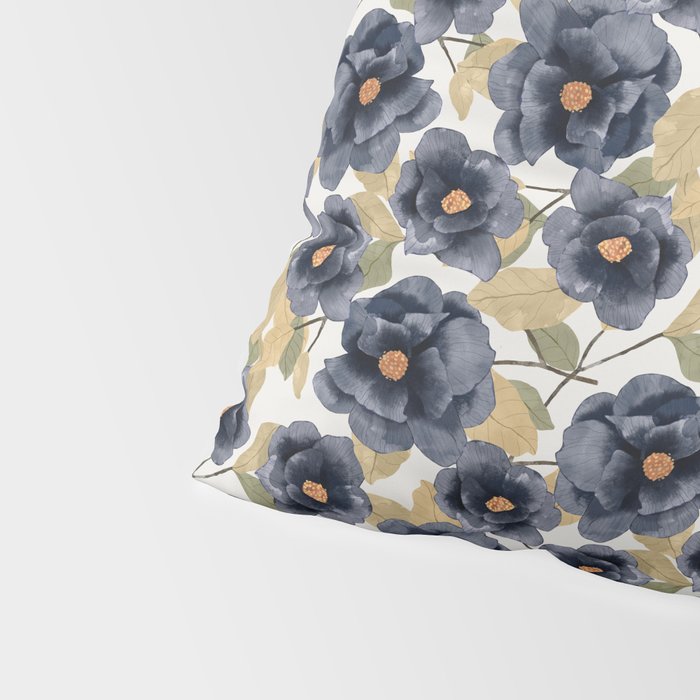 Blue watercolor roses Pillow Sham Gallery Image 4