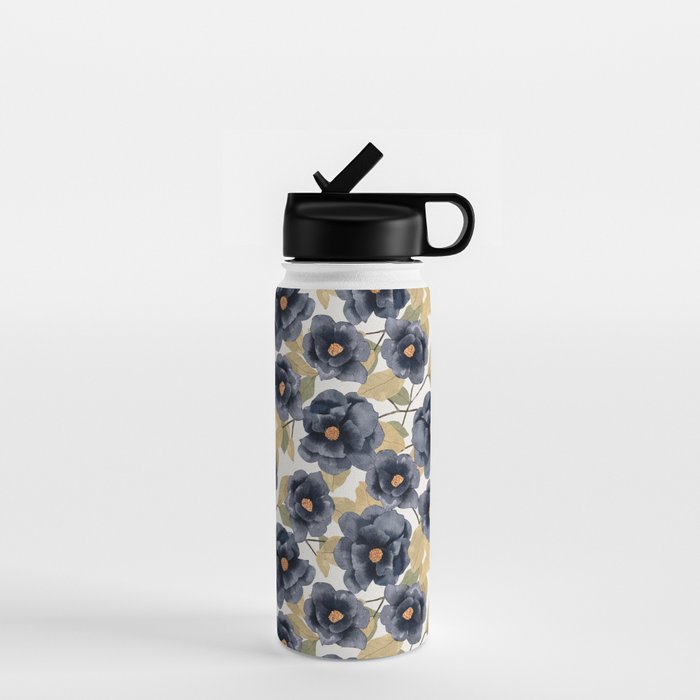 Blue watercolor roses Water Bottle Gallery Image 1