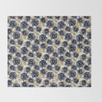 Blue watercolor roses Throw Blanket Gallery Image 2