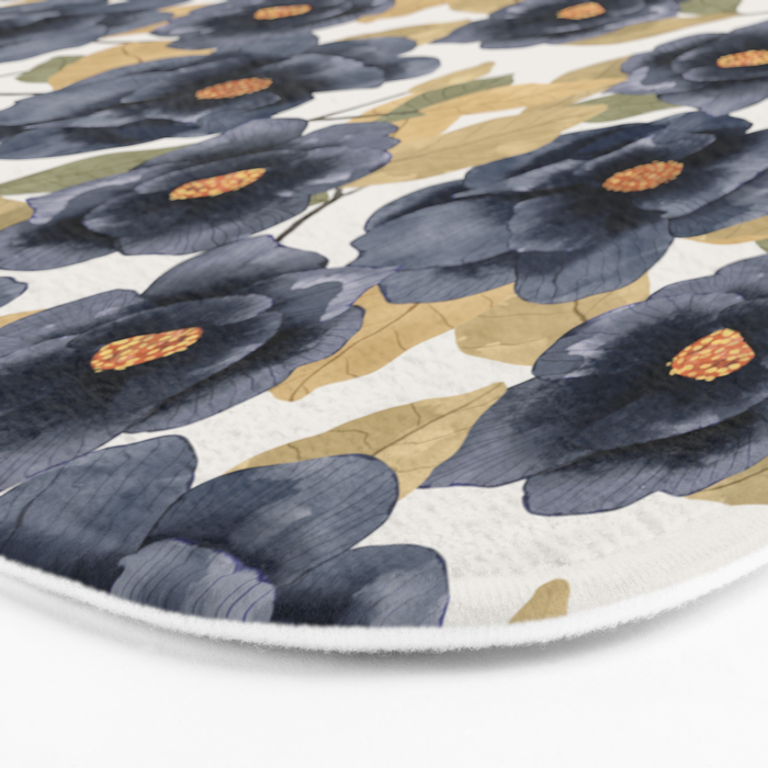 Blue watercolor roses Bath Mat Gallery Image 3