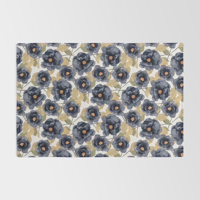 Blue watercolor roses Rug Gallery Image 2