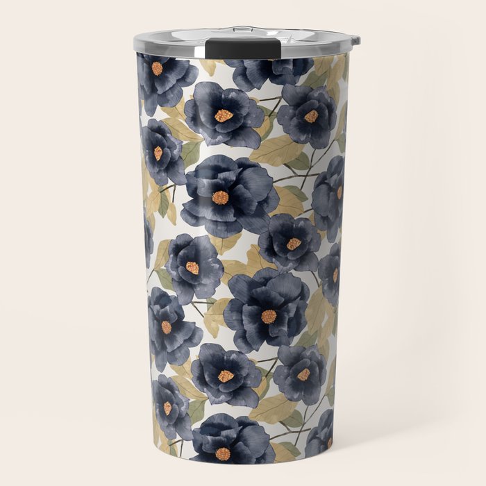 Blue watercolor roses Travel Mug Gallery Image 1