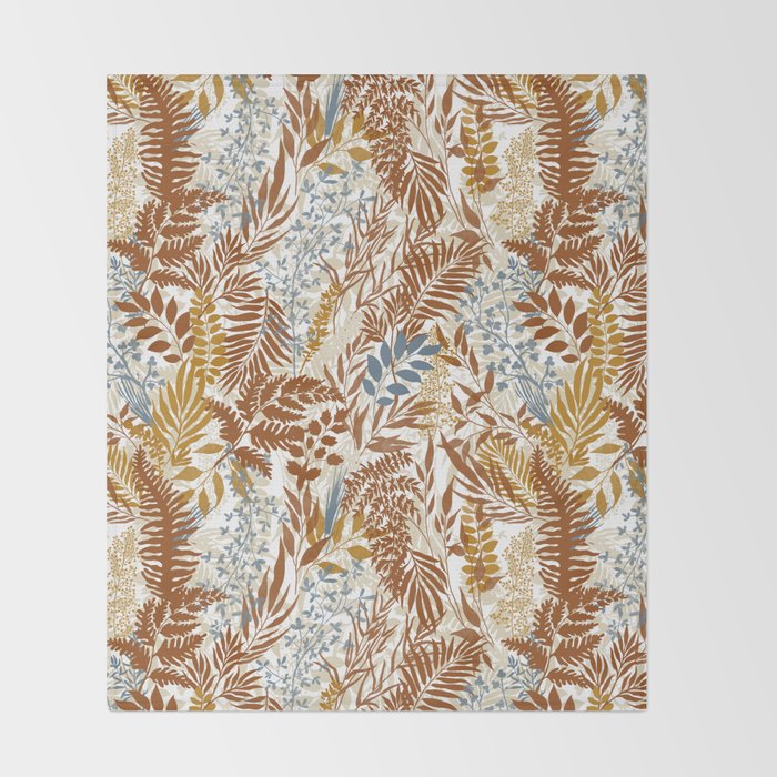 Leafy autumn forest B Throw Blanket Gallery Image 2