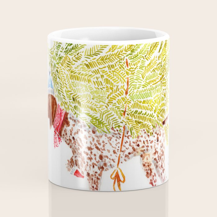 GSP german shorthaired pointer christmas tree holiday winter art  Coffee Mug Gallery Image 4