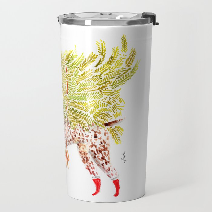 GSP german shorthaired pointer christmas tree holiday winter art  Travel Mug Gallery Image 2