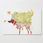 GSP german shorthaired pointer christmas tree holiday winter art  Cutting Board Gallery Image 1