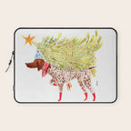 GSP german shorthaired pointer christmas tree holiday winter art  Laptop Sleeve Gallery Image 1
