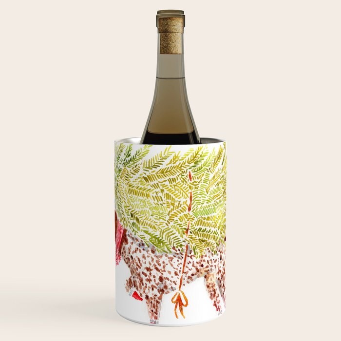 GSP german shorthaired pointer christmas tree holiday winter art  Wine Chiller Gallery Image 1