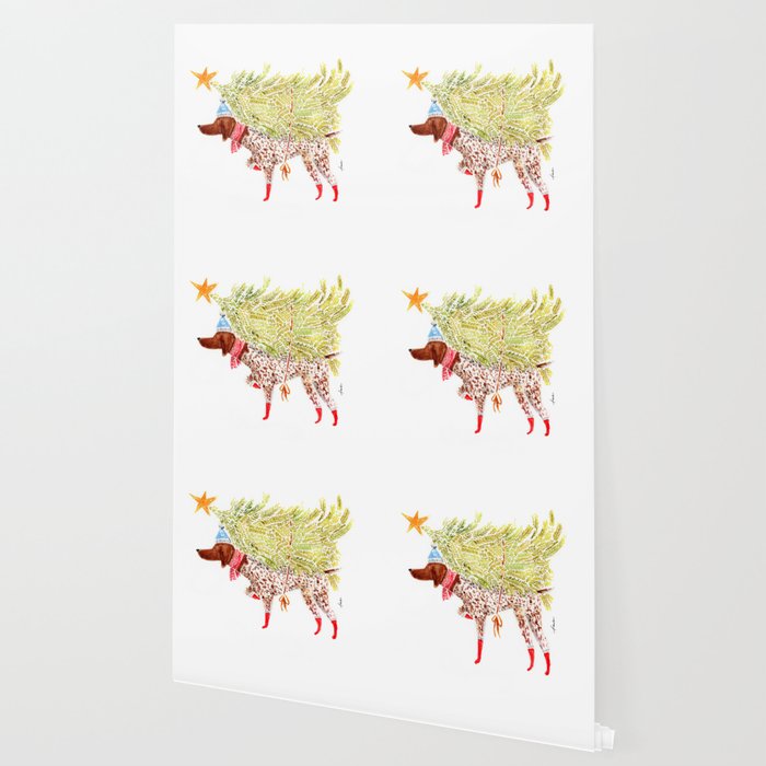 GSP german shorthaired pointer christmas tree holiday winter art  Wallpaper Gallery Image 2