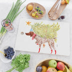 GSP german shorthaired pointer christmas tree holiday winter art  Cutting Board Gallery Image 2